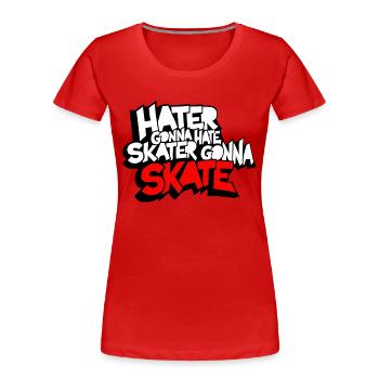 Skate - Frauen Premium Bio T-Shirt - Rot - Vorne - Mia (176cm)