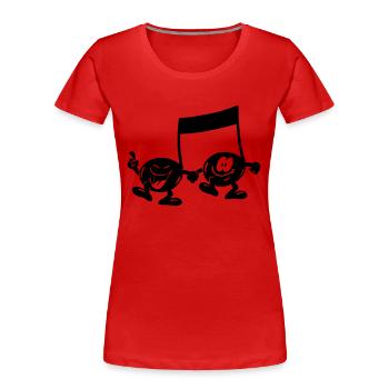 note - Frauen Premium Bio T-Shirt - Rot - Vorne - Mia (176cm)