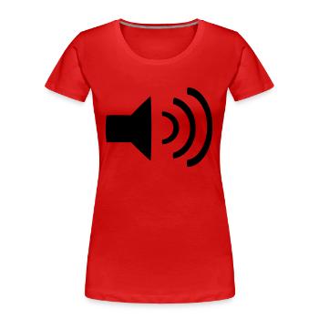 Volume de la musique - T-shirt bio Premium Femme - rouge - Devant - Mia (176cm)
