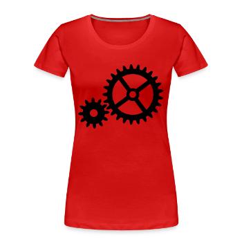 gears - Women's Premium Organic T-Shirt - red - Front - Mia (176cm)