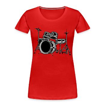 Schlagzeug - Women's Premium Organic T-Shirt - red - Front - Mia (176cm)