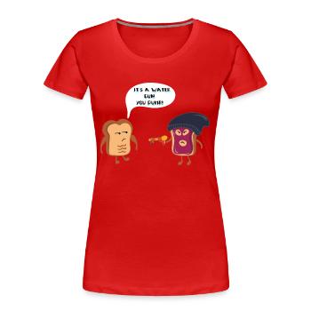 Toastgangster - water pistol - funny picture - Women's Premium Organic T-Shirt - red - Front - Mia (176cm)