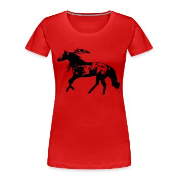 Appaloosa - Frauen Premium Bio T-Shirt - Rot - Vorne - Mia (176cm)