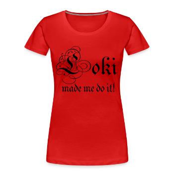 Wikinger Loki - Frauen Premium Bio T-Shirt - Rot - Vorne - Mia (176cm)