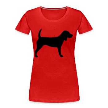 Beagle - Frauen Premium Bio T-Shirt - Rot - Vorne - Mia (176cm)