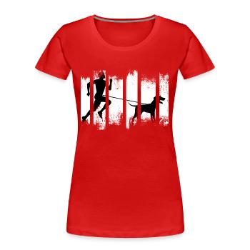 zughund canicross cani dog training dog run - Women's Premium Organic T-Shirt - red - Front - Mia (176cm)