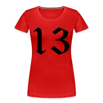 13 - Frauen Premium Bio T-Shirt - Rot - Vorne - Mia (176cm)