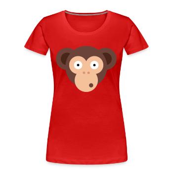 Singe singe - T-shirt bio Premium Femme - rouge - Devant - Mia (176cm)