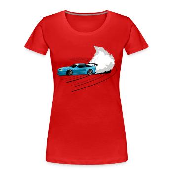 Auto am driften - Frauen Premium Bio T-Shirt - Rot - Vorne - Mia (176cm)