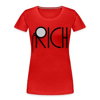 Rich Monokel Millionär - Frauen Premium Bio T-Shirt - Rot - Vorne - Mia (176cm)