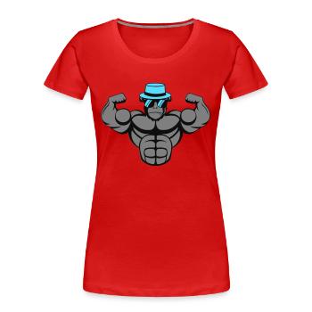 Strong Gorilla - Frauen Premium Bio T-Shirt - Rot - Vorne - Mia (176cm)