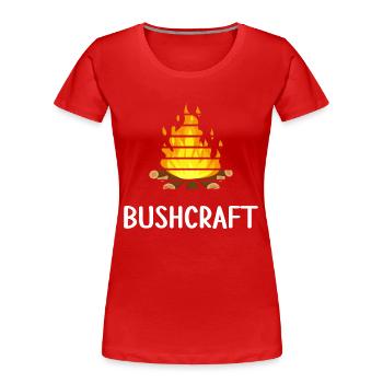 bushcraft fireplace outdoor shelter wildlife - Women's Premium Organic T-Shirt - red - Front - Mia (176cm)