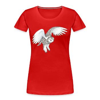 Snowy owl - Women's Premium Organic T-Shirt - red - Front - Mia (176cm)