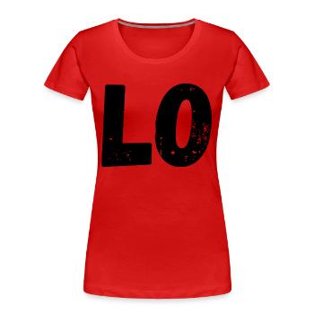 Liebe passendes T-Shirt Paar - Frauen Premium Bio T-Shirt - Rot - Vorne - Mia (176cm)