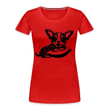 DOG CAT PET - Frauen Premium Bio T-Shirt - Rot - Vorne - Mia (176cm)