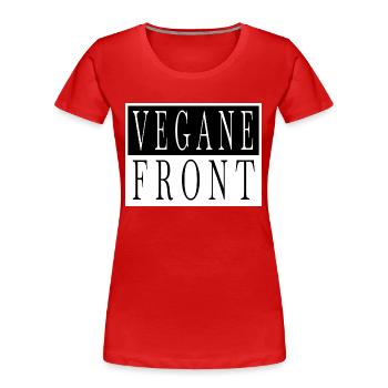 fleischloses essen veganes essen pro vegan veganer - Frauen Premium Bio T-Shirt - Rot - Vorne - Mia (176cm)