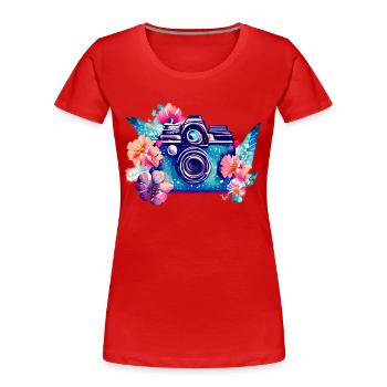 Appareil photo Photographe Photographie drôle Photographe - T-shirt bio Premium Femme - rouge - Devant - Mia (176cm)