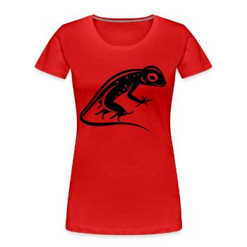 Lézard - T-shirt bio Premium Femme - rouge - Devant - Mia (176cm)
