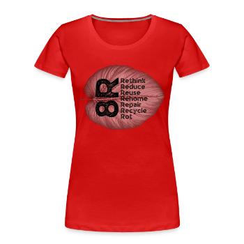 Eco Eco9 - Frauen Premium Bio T-Shirt - Rot - Vorne - Mia (176cm)