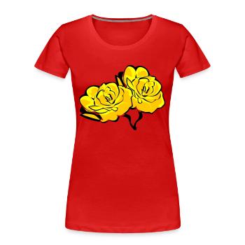 roses - Frauen Premium Bio T-Shirt - Rot - Vorne - Mia (176cm)