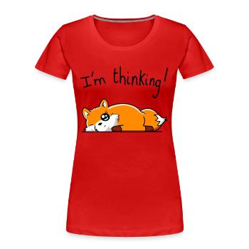 I'm thinking ( Fox ) - Women's Premium Organic T-Shirt - red - Front - Mia (176cm)