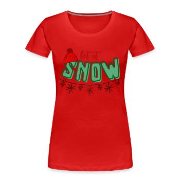 Let it snow bunt - Frauen Premium Bio T-Shirt - Rot - Vorne - Mia (176cm)