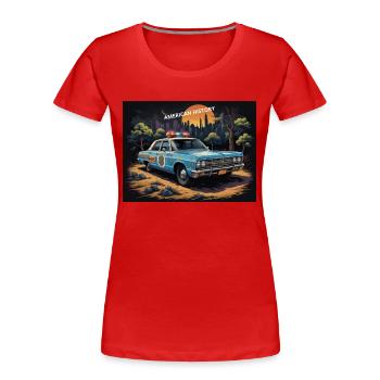 Polizeiauto - Frauen Premium Bio T-Shirt - Rot - Vorne - Mia (176cm)
