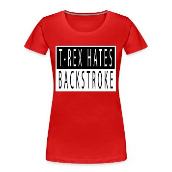 Eau née en 2004 sport brachiosaure motard - T-shirt bio Premium Femme - rouge - Devant - Mia (176cm)
