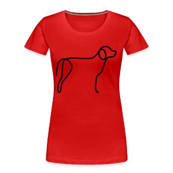 Beagle - T-shirt bio Premium Femme - rouge - Devant - Mia (176cm)