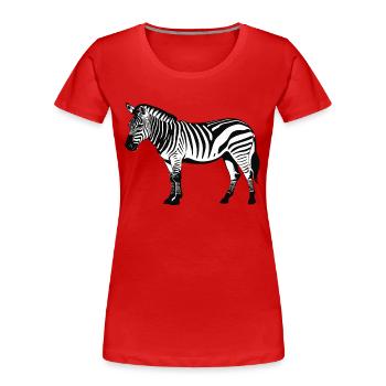 Zèbre - Mignon Zoo Animal Design - T-shirt bio Premium Femme - rouge - Devant - Mia (176cm)
