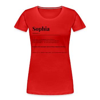 Sophia - Frauen Premium Bio T-Shirt - Rot - Vorne - Mia (176cm)