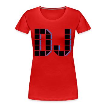 DJ - Frauen Premium Bio T-Shirt - Rot - Vorne - Mia (176cm)