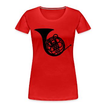 Horn - Women's Premium Organic T-Shirt - red - Front - Mia (176cm)