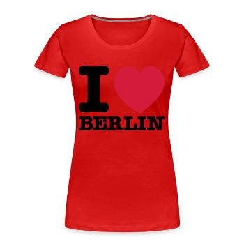 I love Berlin - Frauen Premium Bio T-Shirt - Rot - Vorne - Mia (176cm)