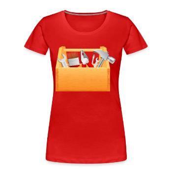tool box tool box hammer pliers screwdriver - Women's Premium Organic T-Shirt - red - Front - Mia (176cm)