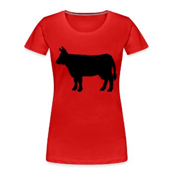 Rind Kuh Tier - Frauen Premium Bio T-Shirt - Rot - Vorne - Mia (176cm)