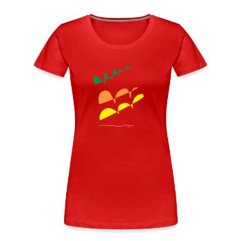 Couleur de la ligne - T-shirt bio Premium Femme - rouge - Devant - Mia (176cm)