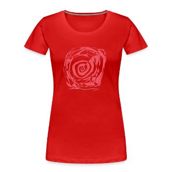 Couleur de la ligne - T-shirt bio Premium Femme - rouge - Devant - Mia (176cm)