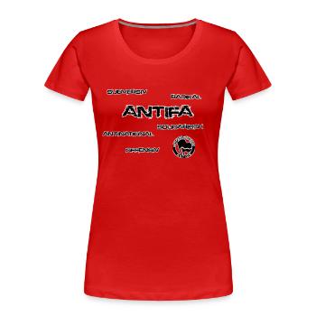 ANTIFA IST... - Frauen Premium Bio T-Shirt - Rot - Vorne - Mia (176cm)