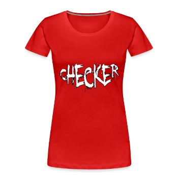 CHECKER - Frauen Premium Bio T-Shirt - Rot - Vorne - Mia (176cm)