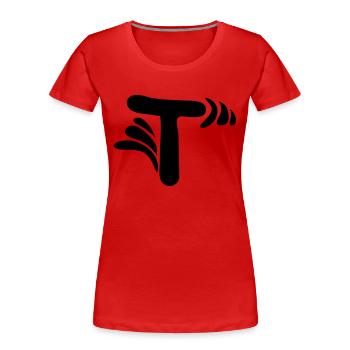 Letter T & Pattern - Women's Premium Organic T-Shirt - red - Front - Mia (176cm)