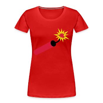 dynamit___f3 - Frauen Premium Bio T-Shirt - Rot - Vorne - Mia (176cm)