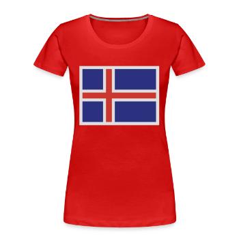 Islande - T-shirt bio Premium Femme - rouge - Devant - Mia (176cm)