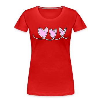 herzen herz - Frauen Premium Bio T-Shirt - Rot - Vorne - Mia (176cm)