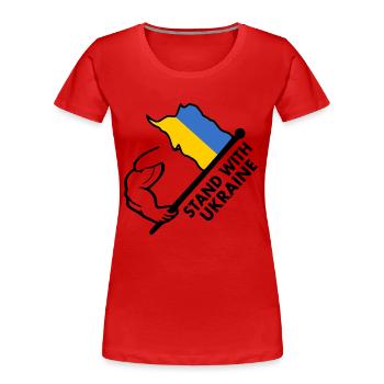 STAND WITH UKRAINE - Women's Premium Organic T-Shirt - red - Front - Mia (176cm)