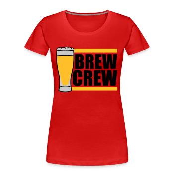 Beer Glass Brew Crew disant - T-shirt bio Premium Femme - rouge - Devant - Mia (176cm)