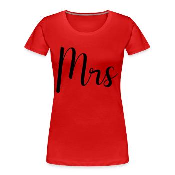 Mrs Hochzeit Geschenk Typography - Frauen Premium Bio T-Shirt - Rot - Vorne - Mia (176cm)