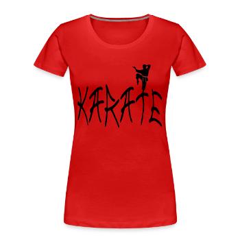 Karate - Frauen Premium Bio T-Shirt - Rot - Vorne - Mia (176cm)
