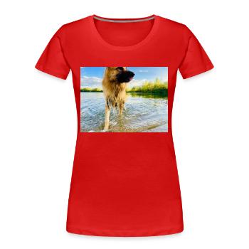 Altdeutscher Schäferhund - Frauen Premium Bio T-Shirt - Rot - Vorne - Mia (176cm)