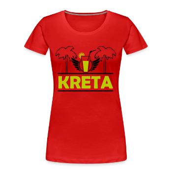 Kreta - Frauen Premium Bio T-Shirt - Rot - Vorne - Mia (176cm)